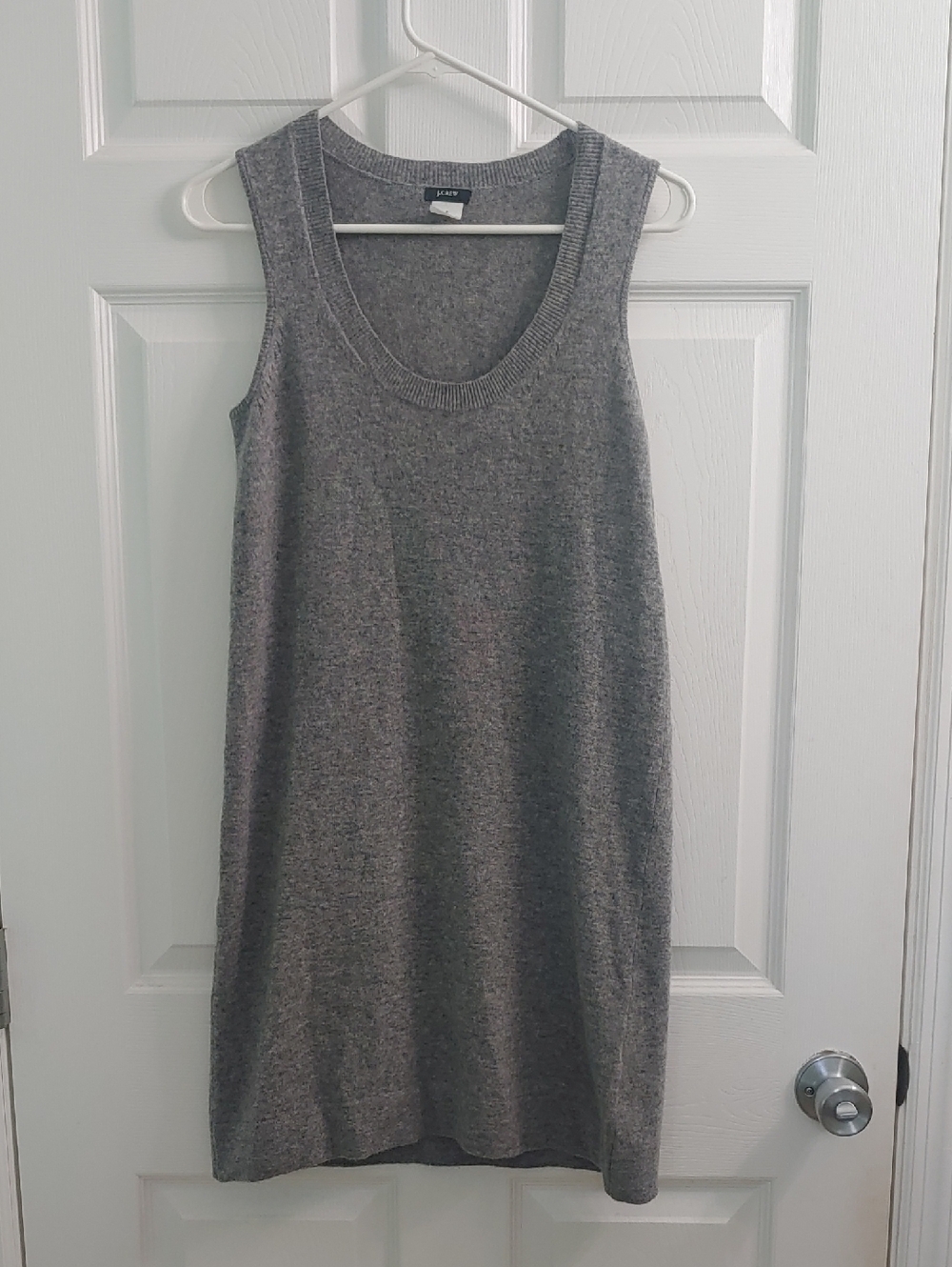 J. Crew Gray Wool Cashmere Mini Dress Minimal Knit Sleevless Women's Size S